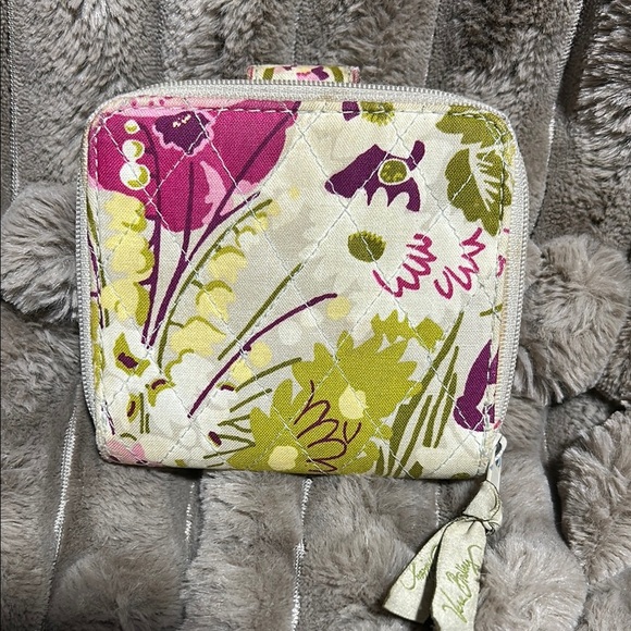 Vera Bradley Pink and Green Floral Wallet - Picture 2 of 9
